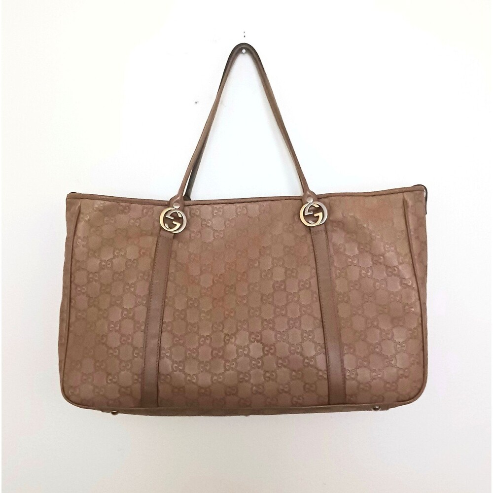 GUCCI GG Twins Guccissima Tan Brown Leather 232956 Tote Bag Made in Italy - Picture 5 of 16